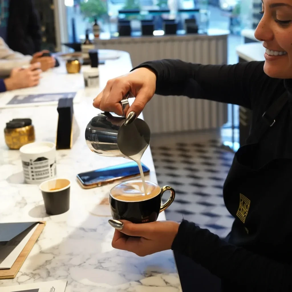 Stressed cafe owner contemplating business challenges