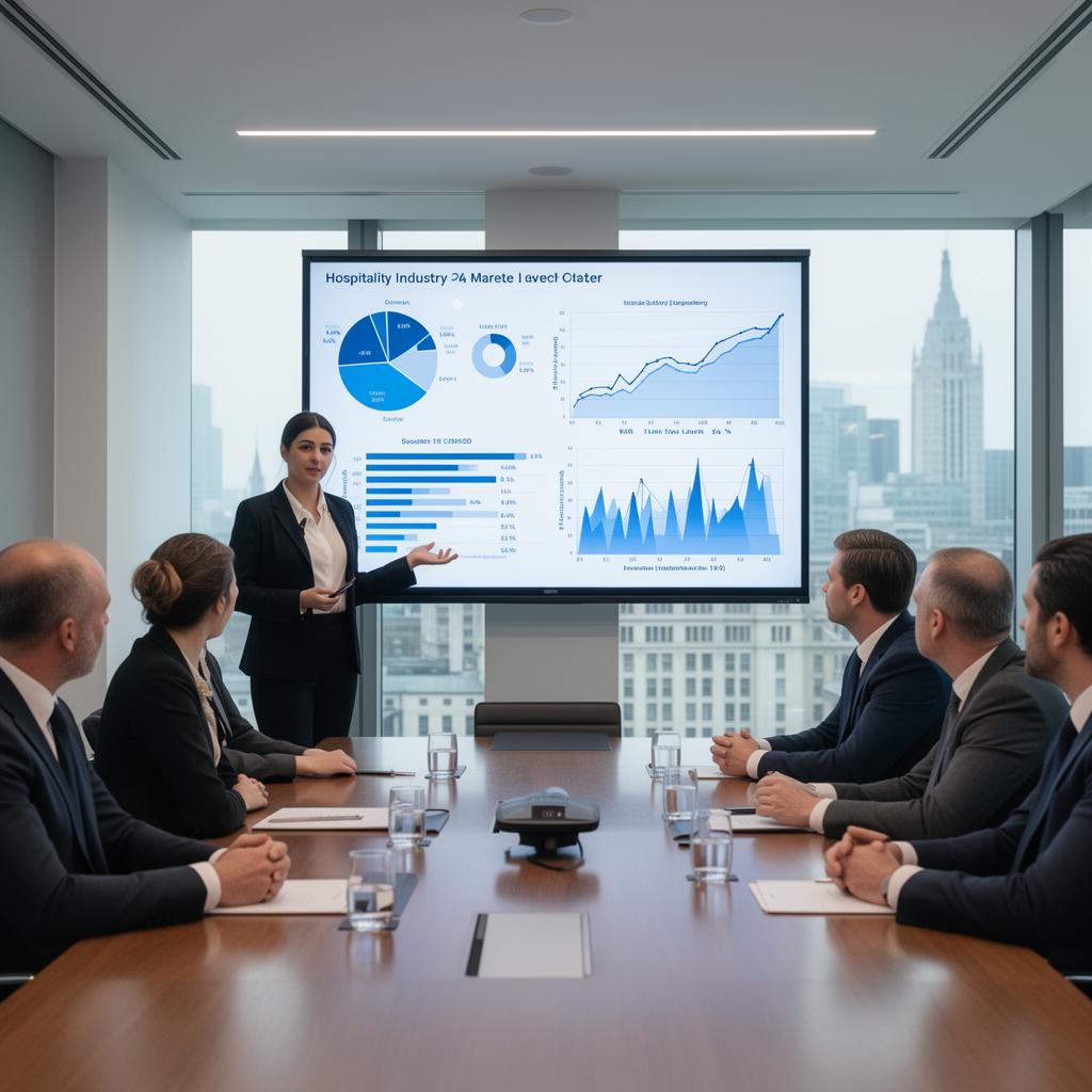 Restaurant consultants analysing financial feasibility charts for UK hospitality investors