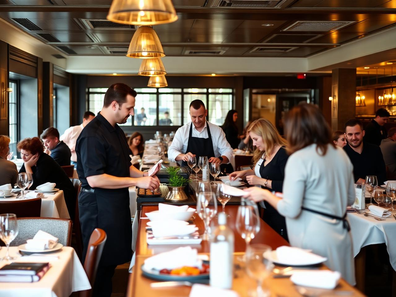 Stable, profitable UK restaurant during evening service with a well-organised front-of-house team
