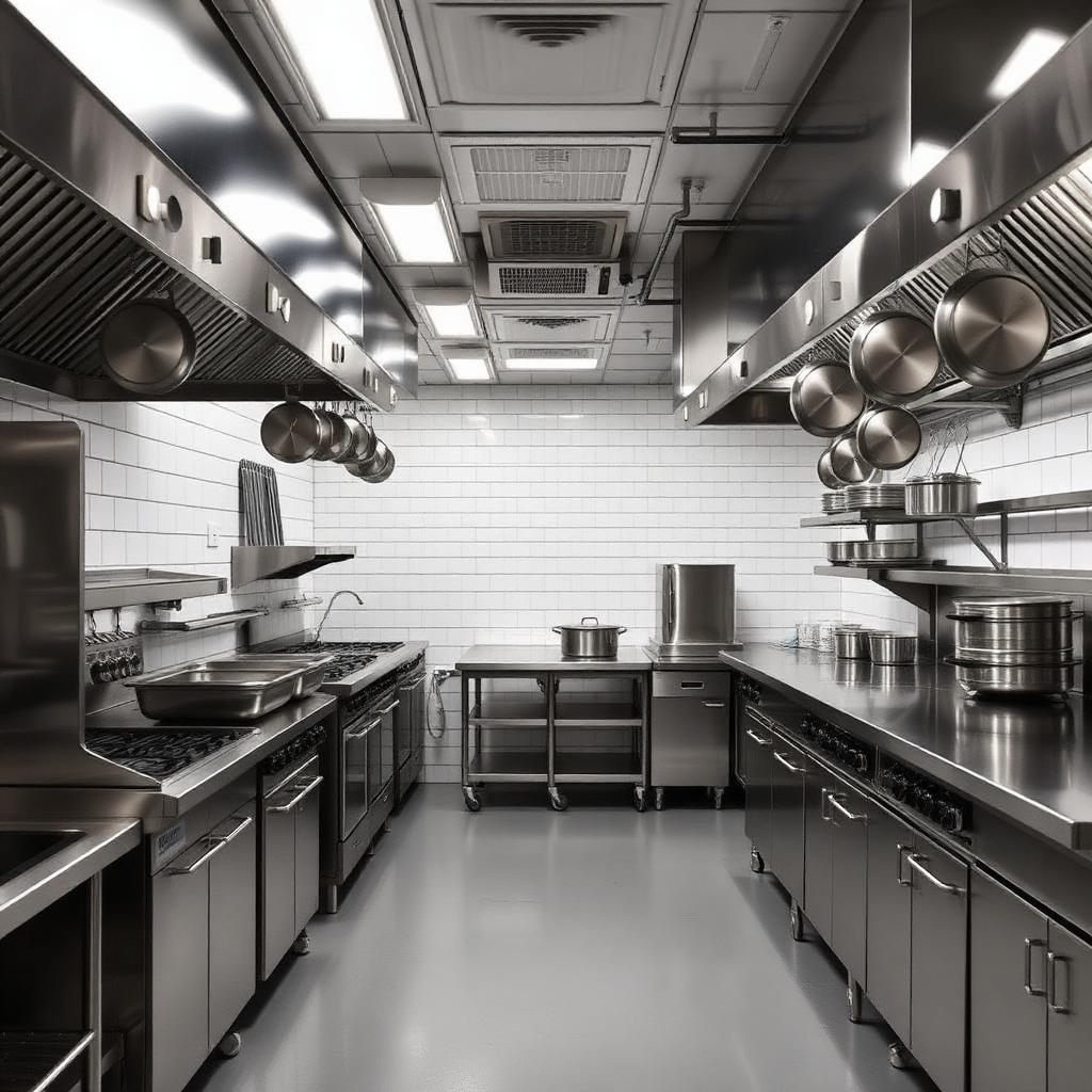 Brand new commercial kitchen prepared for a UK restaurant launch